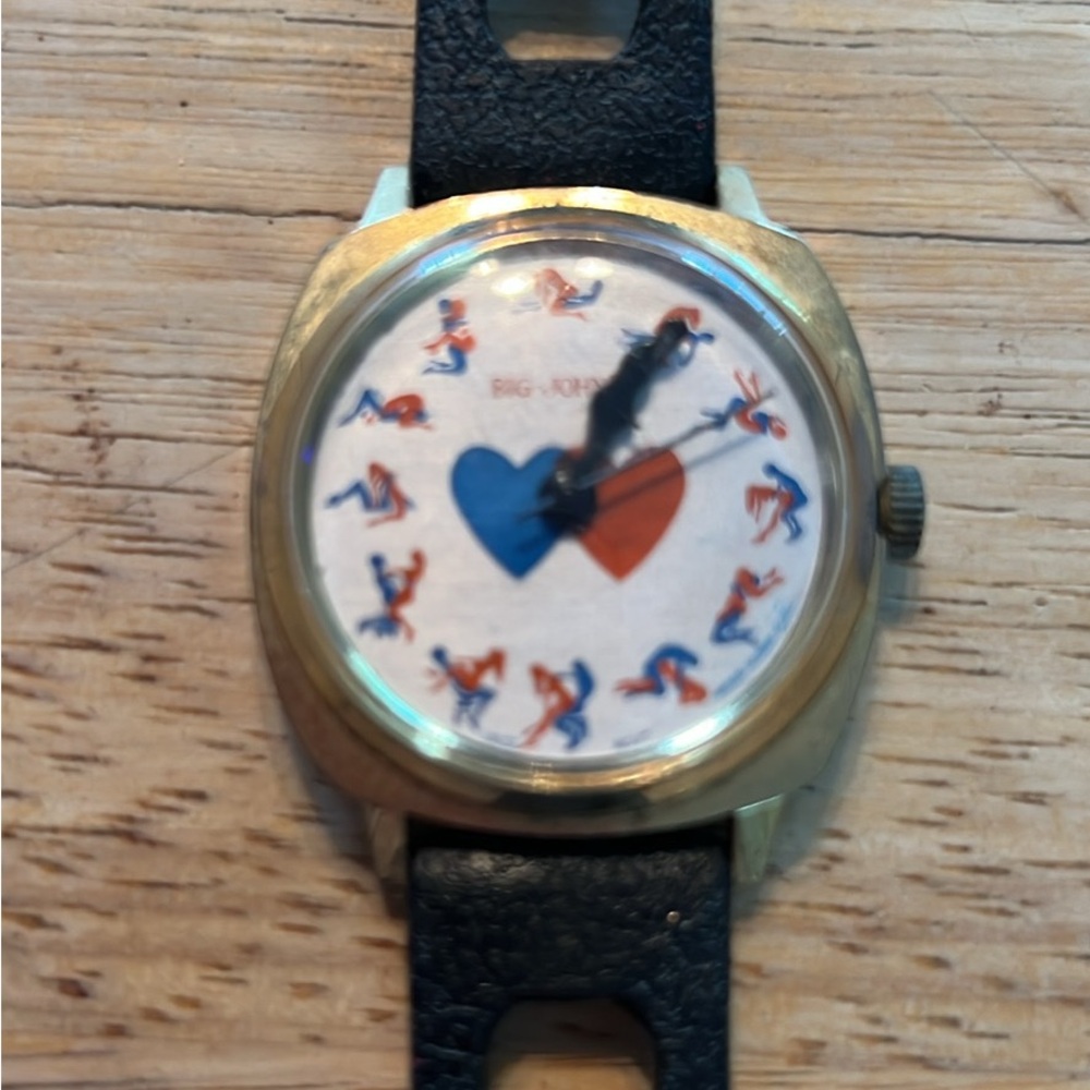 Funky Vintage 70s Big John Erotic Manual Wind Watch